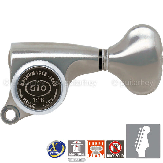 NEW Gotoh SGS510Z-S5 MGT 6 in line Locking Tuners Set 18:1 Gear Ratio X-NICKEL