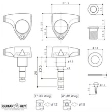 Load image into Gallery viewer, NEW Gotoh SGV510Z-L5 HAPM L3+R3 Locking Tuners Adjustable Post Height 3x3 BLACK