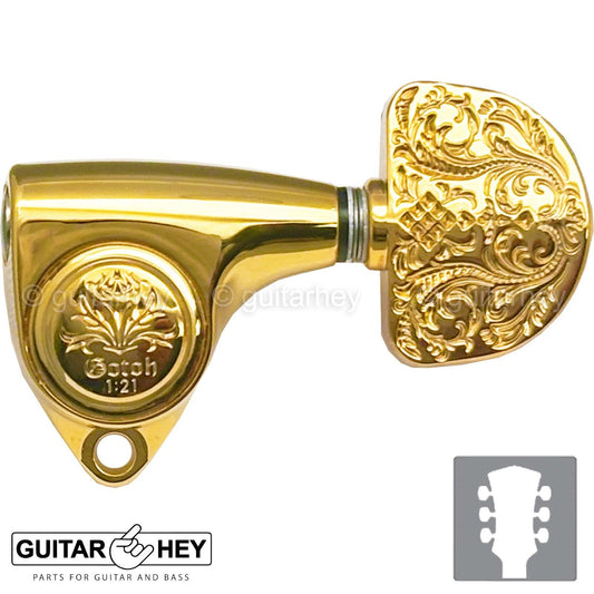 NEW Gotoh SGV510Z-A20LX Luxury Mode L3+R3 SET Tuning Keys 1:21 Ratio 3x3 - GOLD