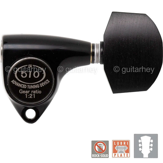 NEW Gotoh SGV510Z-EN01 Tuners L3+R3 Guitar Tuning Keys 1:21 Ratio, 3x3 - BLACK