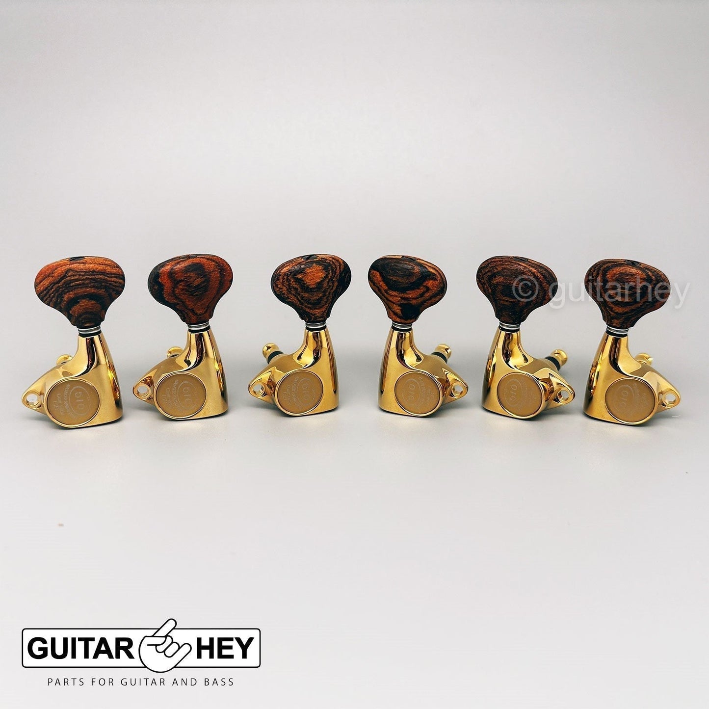 NEW Gotoh SGV510Z-RL5 Tuners L3+R3 Set w/ RioGrande Parisandre Buttons 3x3, GOLD