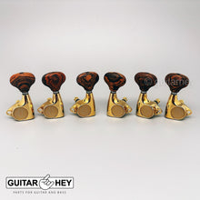 Load image into Gallery viewer, NEW Gotoh SGV510Z-RL5 Tuners L3+R3 Set w/ RioGrande Parisandre Buttons 3x3, GOLD