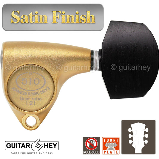 NEW Gotoh SGV510Z-EN01 L3+R3 Tuners 21:1 Gear Ratio EBONY Buttons 3x3 GOLD SATIN