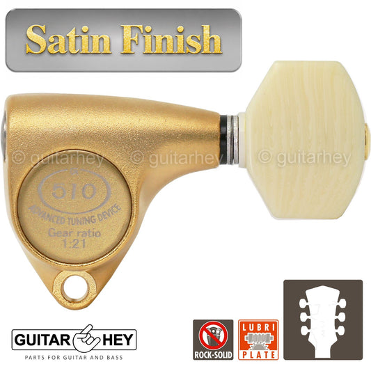 NEW Gotoh SGV510Z-M07 L3+R3 Tuners 21:1 Gear Ratio IVORY Buttons 3x3 GOLD SATIN