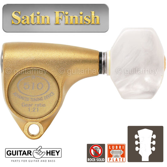 NEW Gotoh SGV510Z-P7 L3+R3 Tuners 21:1 Gear Ratio PEARL Buttons 3x3 GOLD SATIN