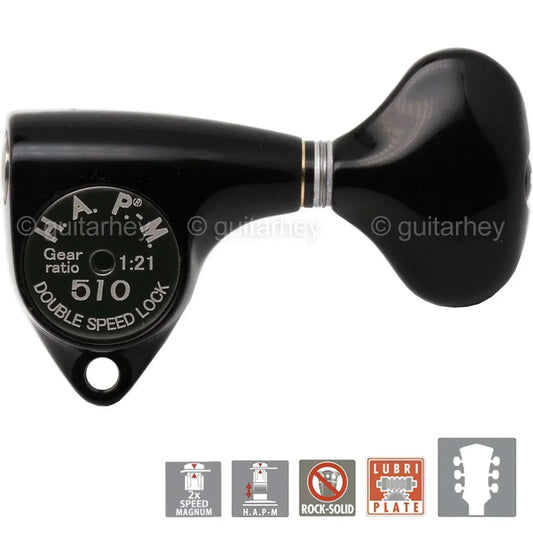 NEW Gotoh SGV510Z-L5 HAPM L3+R3 Locking Tuners Adjustable Post Height 3x3 BLACK