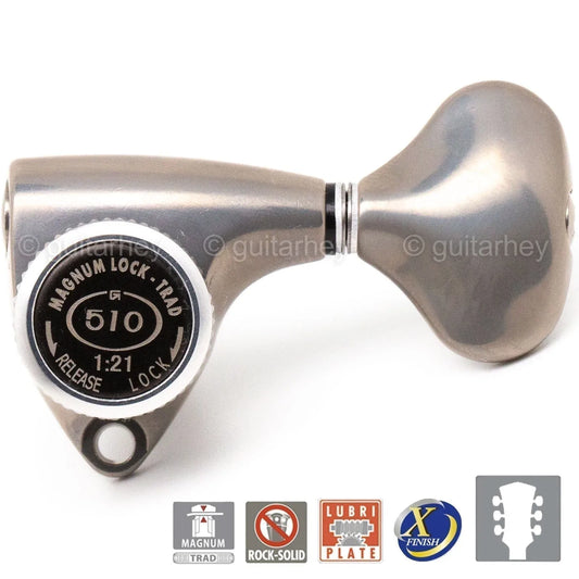 NEW Gotoh SGV510Z-L5 MGT L3+R3 LOCKING Tuners Set 3x3 - ANTIQUE X-FINISH NICKEL