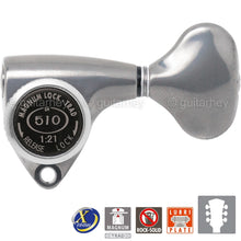 Load image into Gallery viewer, NEW Gotoh SGV510Z-L5 MGT L3+R3 LOCKING Tuners Set 3x3 - ANTIQUE X-FINISH CHROME