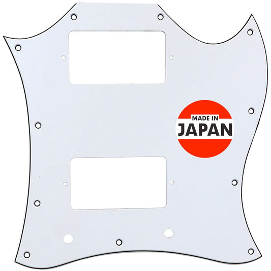 NEW Full Face Pickguard For Gibson SG Style Guitar 3-Ply, 11 Holes - WHITE