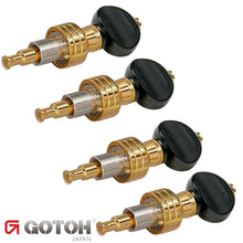 Load image into Gallery viewer, NEW Gotoh SPBJ-4-AIB Sealed PLANETARY Banjo Tuning Keys Black Knob - GOLD