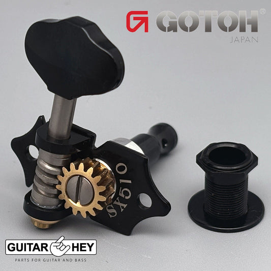NEW GOTOH SXN510-06M Premium Acoustic Guitar Tuners Set 15:1 Ratio 3x3 - BLACK