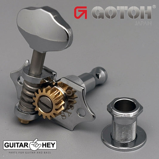 NEW GOTOH SXN510-06M Premium Acoustic Guitar Tuners Set 15:1 Ratio 3x3 - CHROME
