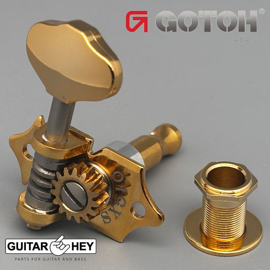 NEW GOTOH SXN510-06M Premium Acoustic Guitar Tuners Set 15:1 Ratio 3x3 - GOLD