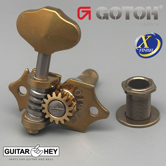 NEW GOTOH SXN510-06M Premium Guitar Tuners Set 15:1 Ratio 3x3 ANTIQUE X-GOLD