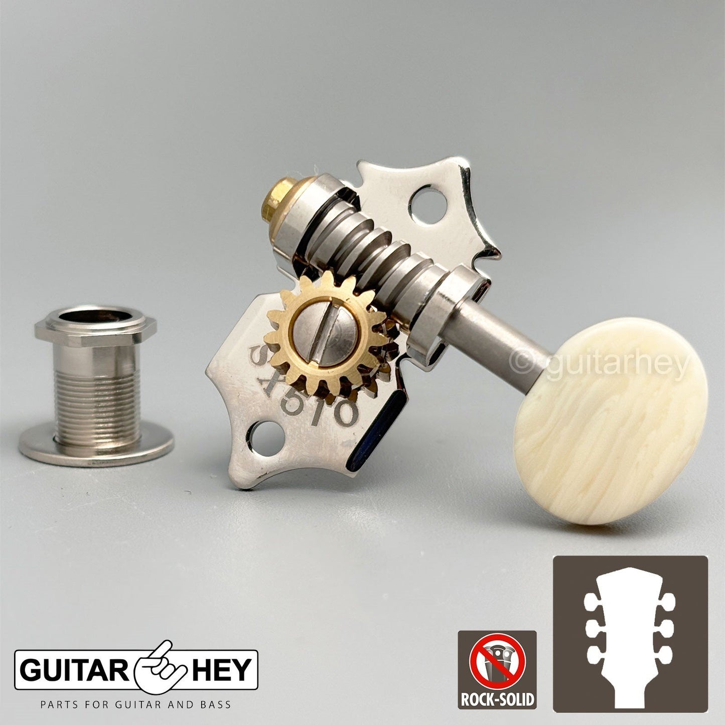 NEW GOTOH SXN510-M5 Premium Acoustic Guitar Tuners Set 15:1 Ratio 3x3 - NICKEL