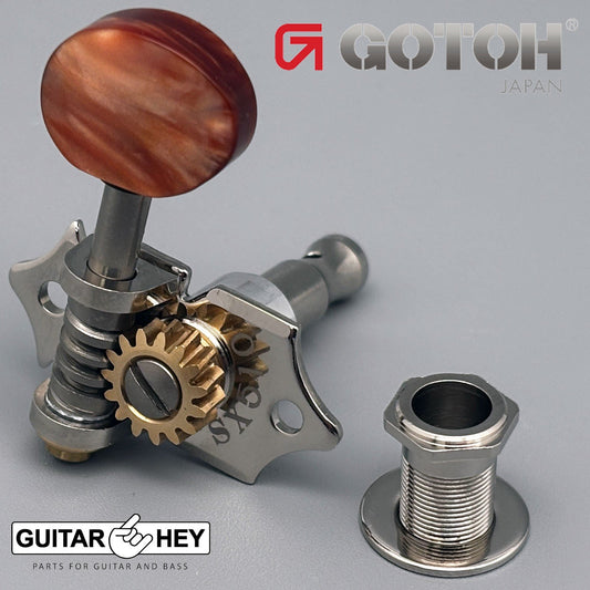 NEW GOTOH SXN510-P5R Premium Acoustic Guitar Tuners Set 15:1 Ratio 3x3 - NICKEL