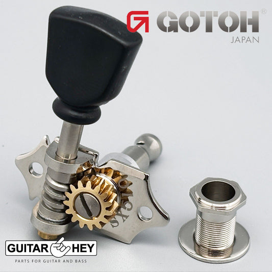 NEW GOTOH SXN510-SLB Premium Acoustic Guitar Tuners Set 15:1 Ratio 3x3 - NICKEL