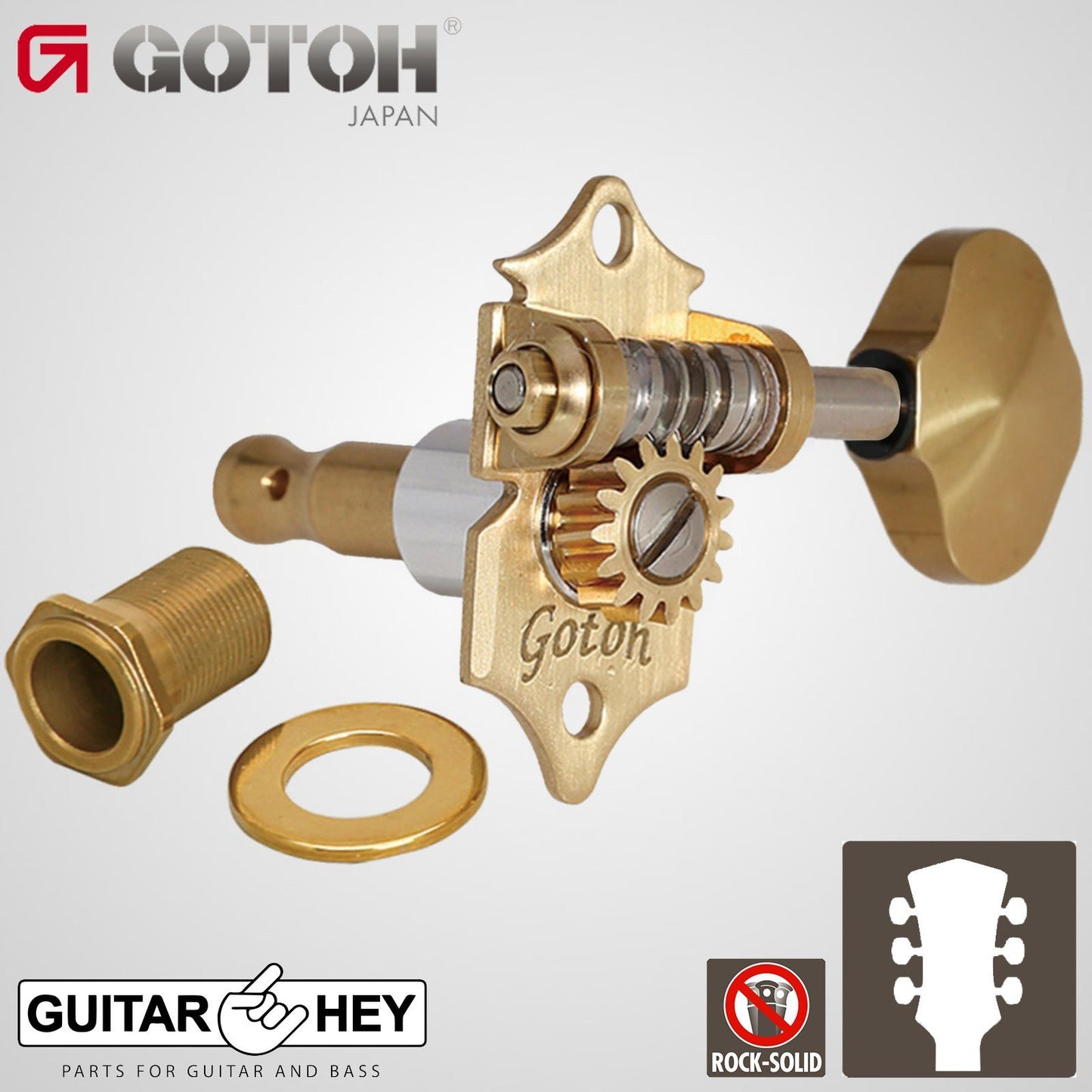 NEW GOTOH SXN510V-SB-06B Electric/Acoustic 1:15 Premium Tuners 3x3 - SOLID BRASS