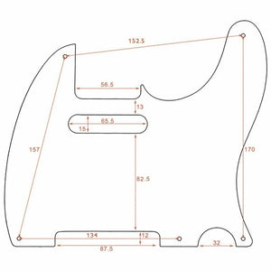 NEW BAKELITE Non-Beveled 5-Hole 1-Ply Pickguard for Fender Telecaster Tele BLACK