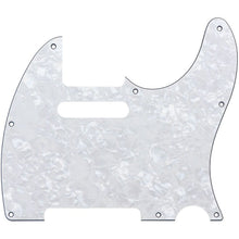 Load image into Gallery viewer, WHITE PEARL 8-Hole 4-Ply Pickguard for Fender Telecaster Tele - Made In Japan
