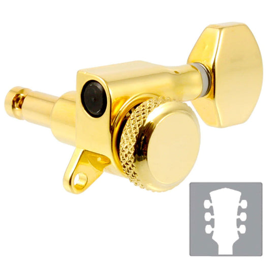 NEW 3x3 LOCKING TUNERS for Electric Guitar Parts 18:1 Ratio Small Buttons GOLD