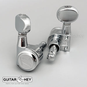 NEW 6 In Line LOCKING 2 PIN TUNERS for Electric Guitar 18:1 w/ Hardware - CHROME