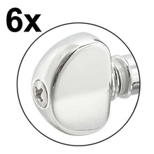 Load image into Gallery viewer, NEW (6) Grover Replacement Kidney Bean SMALL Tuning Key Buttons w/ Screws CHROME