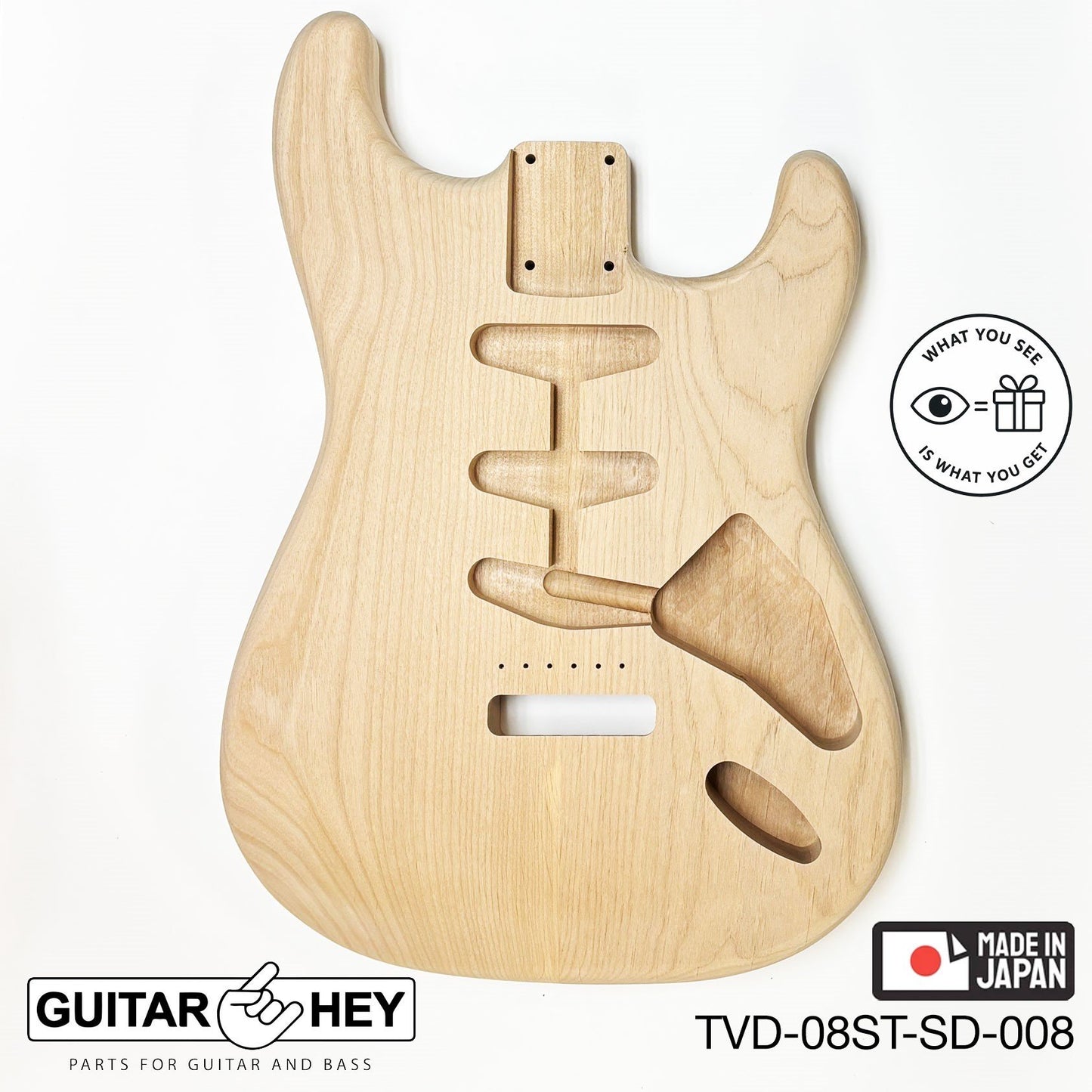 NEW Hosco JAPAN Unfinished Strat® 50's Style Body Alder 2-piece SANDED #008