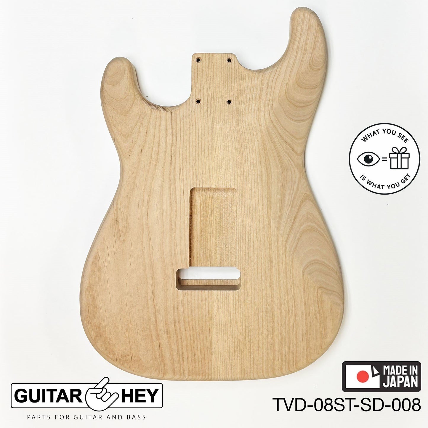 NEW Hosco JAPAN Unfinished Strat® 50's Style Body Alder 2-piece SANDED #008
