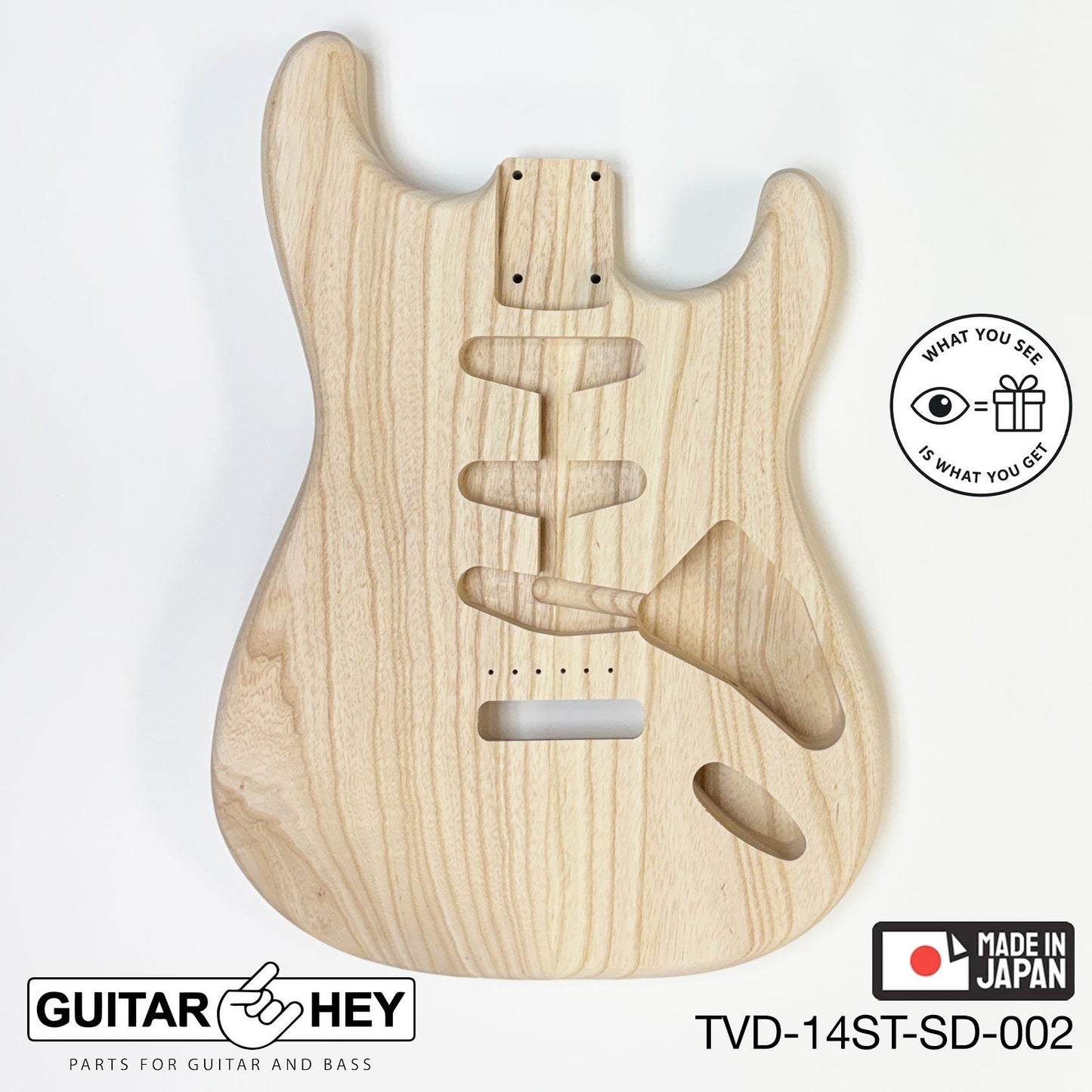 NEW Hosco JAPAN Unfinished Strat® 50's Style Body Swamp Ash 2-piece SANDED #002