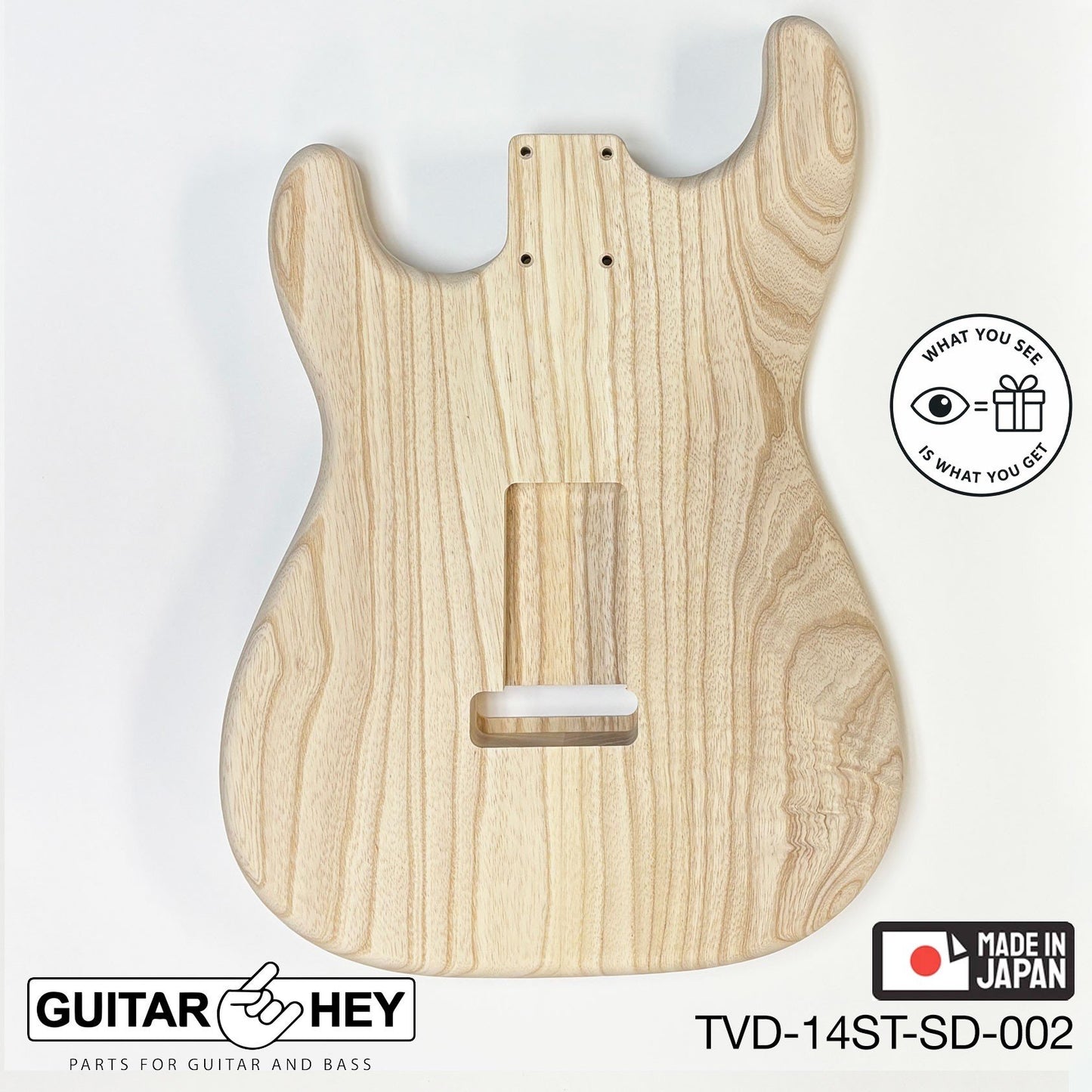 NEW Hosco JAPAN Unfinished Strat® 50's Style Body Swamp Ash 2-piece SANDED #002