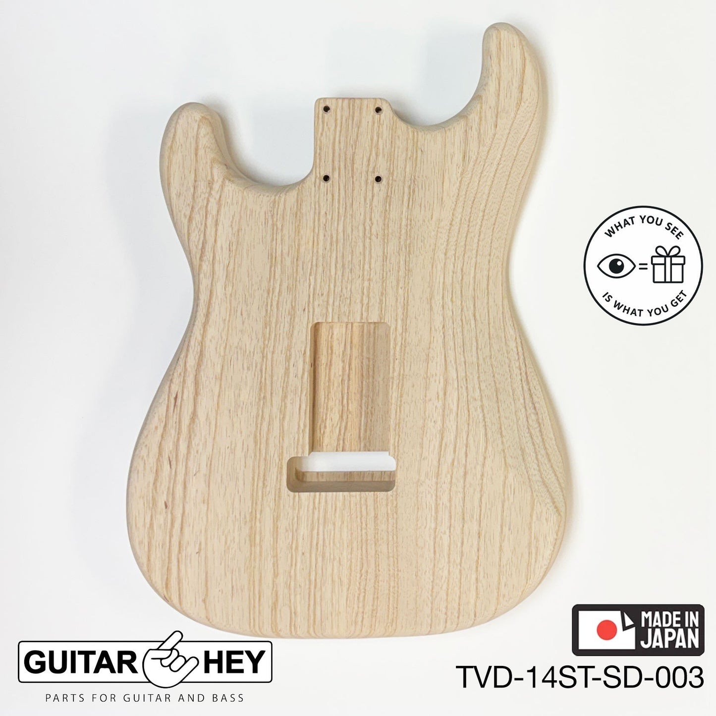 NEW Hosco JAPAN Unfinished Strat® 50's Style Body Swamp Ash 2-piece SANDED #003