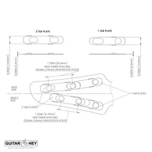 Load image into Gallery viewer, Hipshot 6K2EL0G Guitar Tuner Upgrade Kit 3+3 Grip-Locking Closed-Gear 3x3 - GOLD