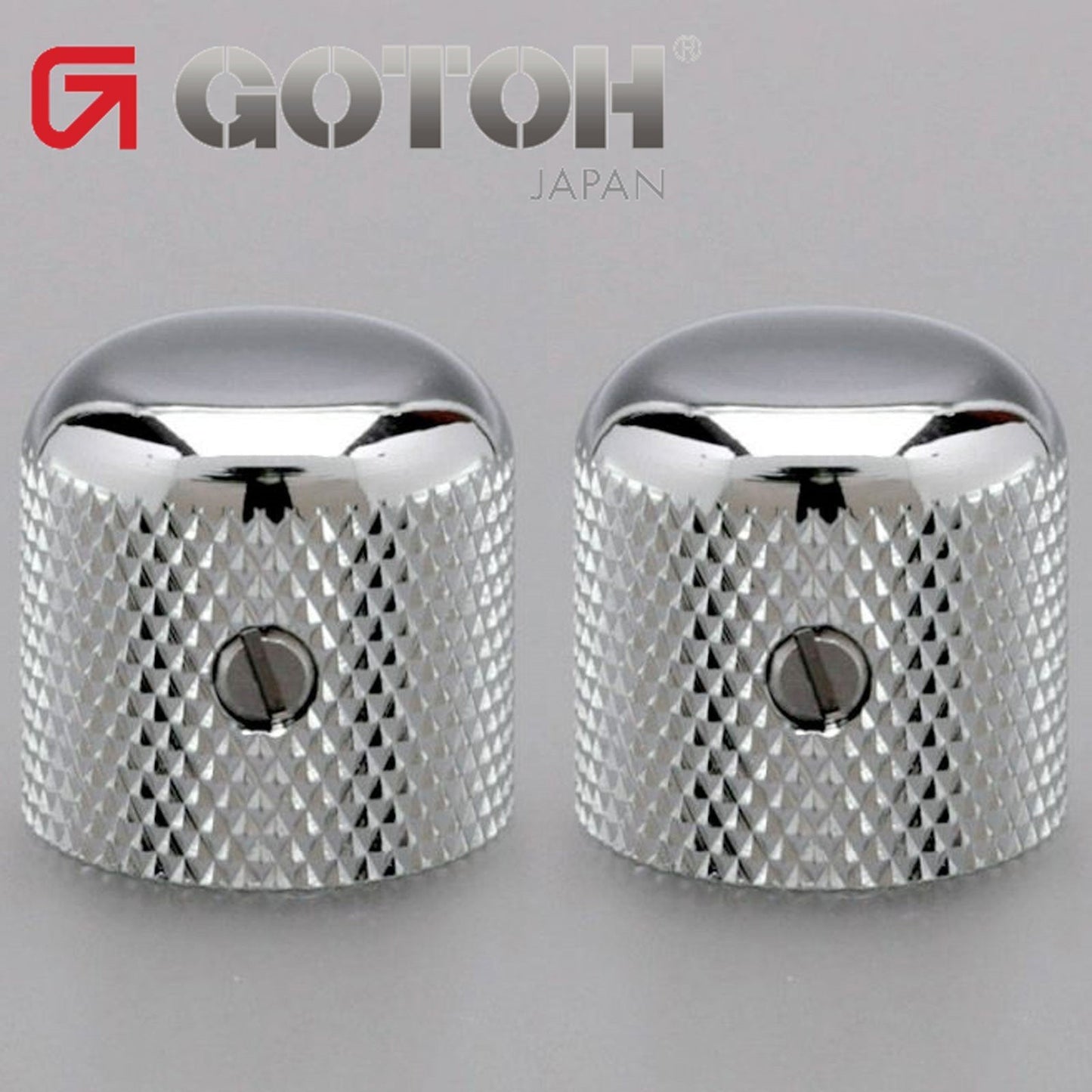 NEW (2) Gotoh VK1-18 - Control Knob - DOME - Bass, Guitar - METAL - CHROME