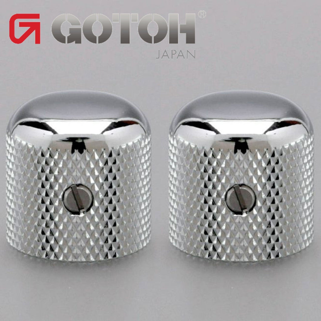 NEW (2) Gotoh VK1-18 - Control Knob - DOME - Bass, Guitar - METAL - CHROME