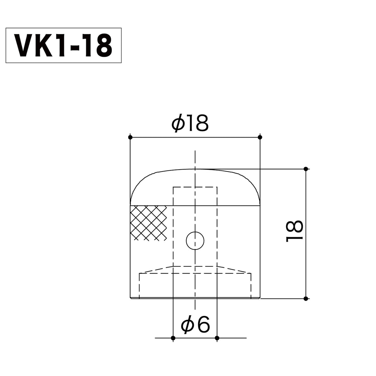 NEW (1) Gotoh VK1-18 - Control Knob DOME - Bass, Guitar, 6mm ID - METAL - GOLD
