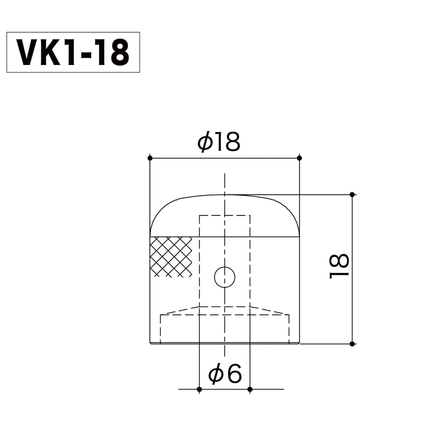 NEW (1) Gotoh VK1-18 - Control Knob - DOME - Bass, Guitar - METAL - CHROME