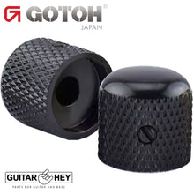 Load image into Gallery viewer, NEW (2) Gotoh VK1-19 - Control Knob - DOME - Bass Guitar 6mm hole METAL - BLACK