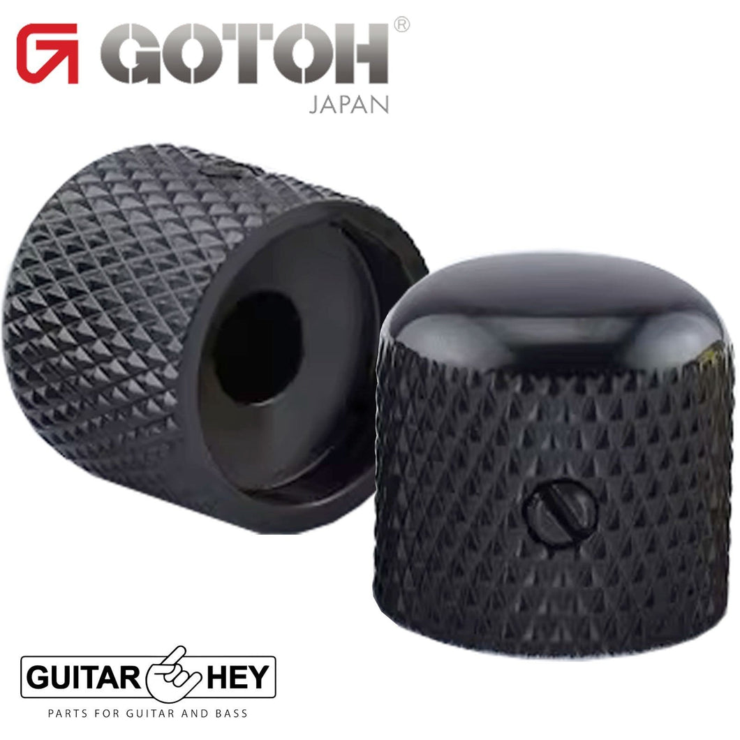 NEW (2) Gotoh VK1-19 - Control Knob - DOME - Bass Guitar 6mm hole METAL - BLACK