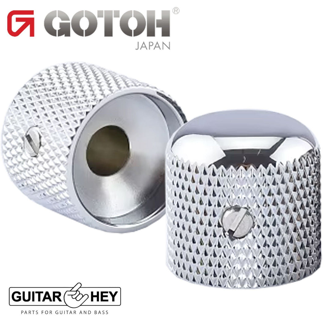 NEW (2) Gotoh VK1-19 - Control Knob - DOME - Bass Guitar 6mm hole METAL - CHROME