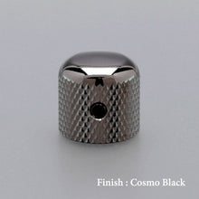 Load image into Gallery viewer, NEW (2) Gotoh VK1-19 Control Knob DOME Bass Guitar 6mm hole, METAL - COSMO BLACK
