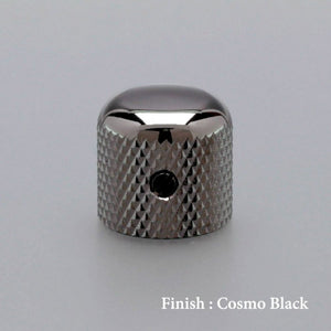 NEW (2) Gotoh VK1-19 Control Knob DOME Bass Guitar 6mm hole, METAL - COSMO BLACK