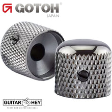 Load image into Gallery viewer, NEW (2) Gotoh VK1-19 Control Knob DOME Bass Guitar 6mm hole, METAL - COSMO BLACK