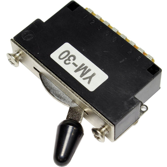 NEW 3-Way YM-30 Import Switch for Guitar or Bass w/ Black Tip, Includes Screws