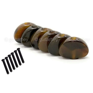 NEW (6) Tortoise Buttons for Grover Rotomatic Full Size Guitar Tuner Tuning Keys