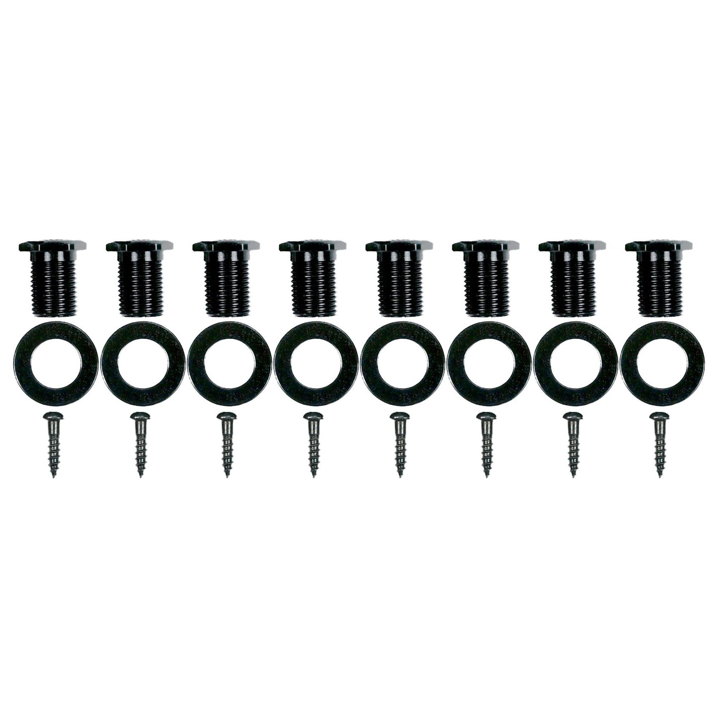 NEW Gotoh SG381 MGT Locking Tuners Pearloid Buttons 8-String Set 4x4 - BLACK