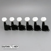 Load image into Gallery viewer, NEW Gotoh SG381-05P1 Tuning Keys Set 6 in Line Mini Tuners OVAL PEARLOID - BLACK