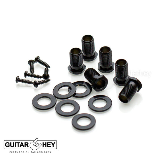 NEW Hipshot 6 In Line Grip-Locking STAGGERED Open-Gear Small Button D05 - BLACK