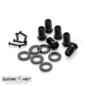 NEW Hipshot Locking M6 Schaller Mini Style Keys AMBER Buttons Set 3x3 - BLACK