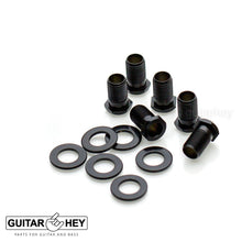 Load image into Gallery viewer, NEW Hipshot STAGGERED Tuners Fender® Directrofit™ LOCKING HEX Amber Keys - BLACK